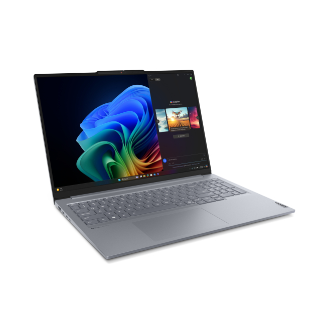 Lenovo ThinkBook 16 G7 QOY Copilot+ PC Qualcomm Snapdragon X1P-42-100 Portátil 40,6 cm (16″) WUXGA 32 GB LPDDR5x-SDRAM 512 GB SSD Wi-Fi 7 (802.11be) Windows 11 Pro Gris 3 Lenovo ThinkBook 16 G7 QOY teclado y pantalla
