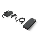 Estación de acoplamiento Lenovo ThinkPad Universal con Thunderbolt 4, diseño alámbrico en color negro. SKU: 40B00135IT