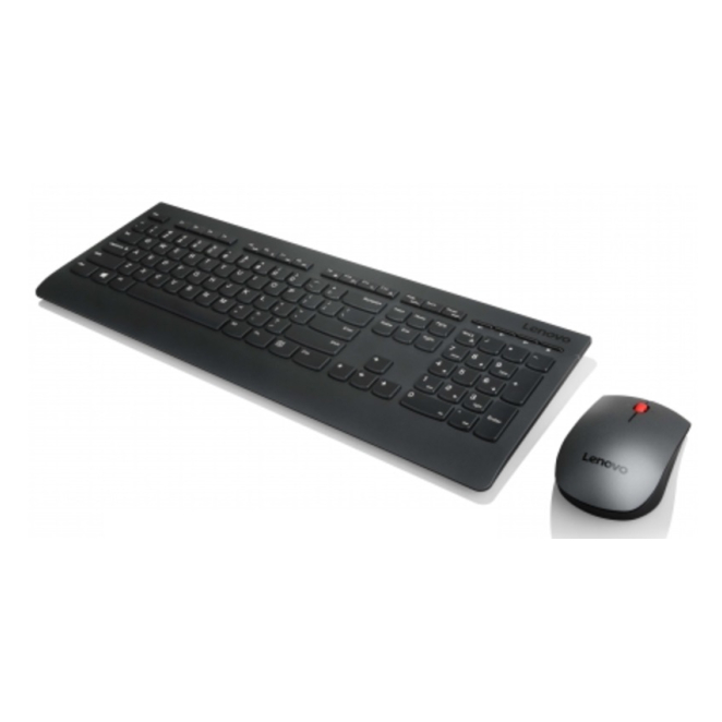 Teclado Lenovo inalámbrico con ratón para oficina Teclado y ratón inalámbricos Lenovo 4X30H56803 para oficina, diseño en checo, color negro