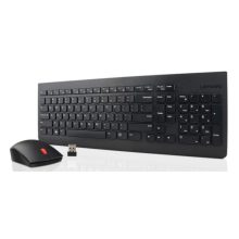 Teclado Lenovo con ratón incluido, conexión RF inalámbrica, distribución QWERTY en inglés de EE. UU., color negro. SKU: 4X30M39497