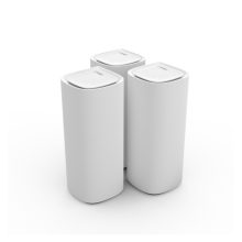 Router blanco Linksys Velop Pro 7 Tribanda con Wi-Fi 6, 2.4 GHz, 5 GHz y 6 GHz, SKU MBE7003-KE