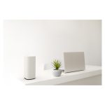Router blanco Linksys Velop Pro 7 Tribanda con Wi-Fi 6, 2.4 GHz, 5 GHz y 6 GHz, SKU MBE7003-KE