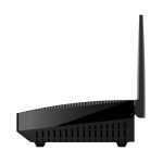 Router inalámbrico negro de la marca Linksys, modelo MR2000, con conectividad Gigabit Ethernet y doble banda 2.4 GHz y 5 GHz. SKU MR2000-KE
