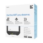 Router inalámbrico negro de la marca Linksys, modelo MR2000, con conectividad Gigabit Ethernet y doble banda 2.4 GHz y 5 GHz. SKU MR2000-KE