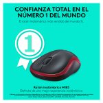 Logitech M185, ratón inalámbrico compacto, color gris y negro, SKU 910-002240
