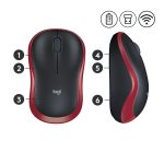 Logitech M185, ratón inalámbrico compacto, color gris y negro, SKU 910-002240