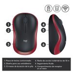 Logitech M185, ratón inalámbrico compacto, color gris y negro, SKU 910-002240