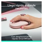 Logitech POP Mouse, ratón inalámbrico Bluetooth compacto y portátil en color rosa, con botones programables, tecnología Easy-Switch para alternar entre 3 dispositivos. SKU: 910-007413