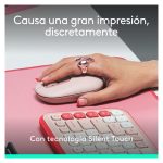 Logitech POP Mouse, ratón inalámbrico Bluetooth compacto y portátil en color rosa, con botones programables, tecnología Easy-Switch para alternar entre 3 dispositivos. SKU: 910-007413