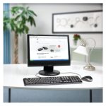 Teclado Logitech K120 con conexión USB, diseño duradero y teclas silenciosas. SKU 920-002482