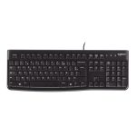 Teclado Logitech K120 con conexión USB, diseño duradero y teclas silenciosas. SKU 920-002482