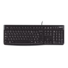 Teclado Logitech K120 con conexión USB, diseño duradero y teclas silenciosas. SKU 920-002482