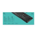 Teclado Logitech K120 para negocios, conexión USB, disposición AZERTY francés, color negro, SKU 920-002515