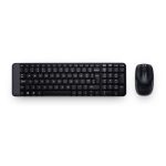 Combo inalámbrico Logitech MK220 que incluye teclado portugués negro y ratón con conexión USB. SKU 920-003158