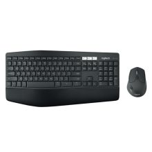 Logitech 920-008219 teclado inalámbrico negro para hogar, incluye ratón, RF Wireless y Bluetooth, diseño QWERTY internacional de EE.UU.