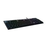 Teclado Logitech G815 mecánico para juegos, RGB, ultradelgado, USB, layout QWERTY Internacional de EE.UU., color negro. SKU 920-008992