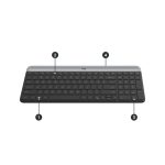 Fotografía del teclado inalámbrico Logitech 920-009192 con distribución QWERTZ suiza en color grafito, incluye ratón