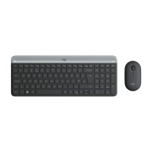Imagen del teclado Logitech 920-009200 con ratón incluido, diseño QWERTY nórdico, color grafito y conectividad RF inalámbrica