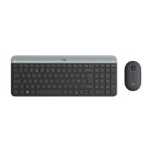 Teclado y ratón inalámbricos Logitech 920-009202 para oficina, con disposición QWERTY en inglés del Reino Unido y color grafito