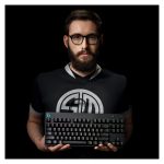 Teclado para juegos Logitech G PRO con conexión USB, diseño QWERTY internacional de EE.UU. en color negro. SKU 920-009392