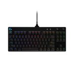 Teclado para juegos Logitech G PRO con conexión USB, diseño QWERTY internacional de EE.UU. en color negro. SKU 920-009392