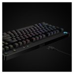 Teclado para juegos Logitech G PRO con conexión USB, diseño QWERTY internacional de EE.UU. en color negro. SKU 920-009392