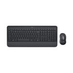 Teclado Logitech para oficina con diseño QWERTZ en color grafito y ratón incluido, SKU 920-011008
