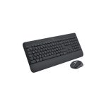 Teclado Logitech para oficina con diseño QWERTZ en color grafito y ratón incluido, SKU 920-011008