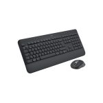 Teclado Logitech modelo 920-011010, incluye ratón, ideal para oficina. Conexión Bluetooth con diseño QWERTY nórdico en color grafito.