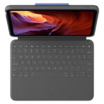 Imagen del Logitech Rugged Folio con protección a prueba de golpes, teclado integrado para iPad y SKU 920-011200