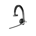 Auriculares inalámbricos Logitech H820e con diadema, base de carga y diseño en color negro, SKU 981-000512