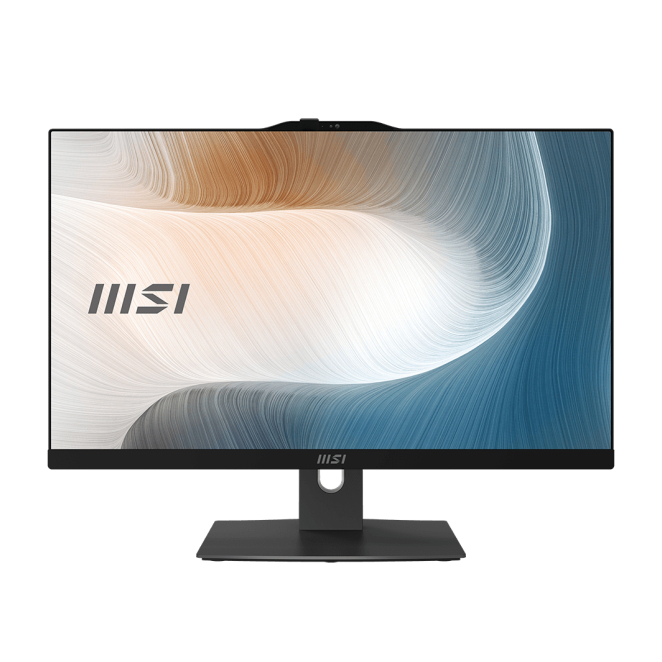 MSI Modern AM242P 12M Intel® Core™ i5 i5-1235U 60,5 cm (23.8″) 1920 x 1080 Pixeles PC todo en uno 16 GB DDR4-SDRAM 512 GB SSD Wi-Fi 6E (802.11ax) Negro 1 MSI Modern AM242P 12M Intel® Core™ i5 PC todo en uno mostrando su diseño elegante y moderno