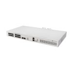 Imagen del Mikrotik CRS418-8P-8G-2S+RM, un router y switch en L2/L3 con Gigabit Ethernet y PoE, modelo SKU CRS418-8P-8G-2S+RM