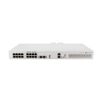 Imagen del Mikrotik CRS418-8P-8G-2S+RM, un router y switch en L2/L3 con Gigabit Ethernet y PoE, modelo SKU CRS418-8P-8G-2S+RM