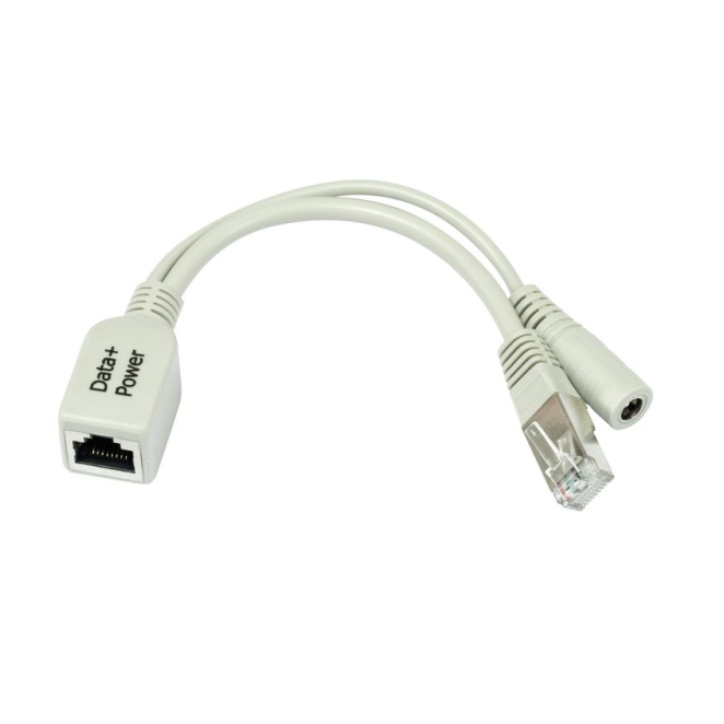Mikrotik adaptador e inyector de PoE de 28 V Mikrotik adaptador e inyector de PoE de 28 V modelo RBPOE, diseñado para proporcionar energía a través del cable Ethernet.