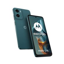 Imagen del Motorola moto g05 con pantalla de 6.67 pulgadas, SIM doble, Android 15, 4 GB de RAM, 128 GB de almacenamiento, batería de 5200 mAh, en color verde. SKU: PB6L0033RO