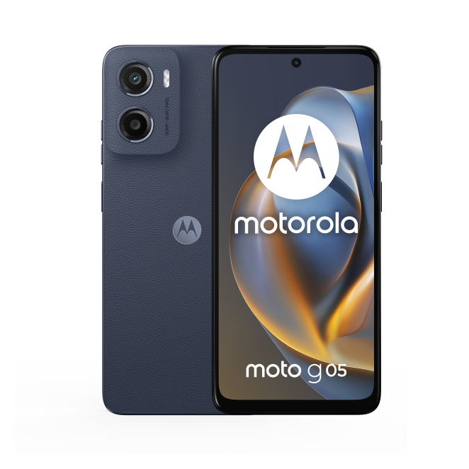Motorola moto g05 16,9 cm (6.67″) SIM doble Android 15 4G USB Tipo C 4 GB 128 GB 5200 mAh Azul 2 Motorola Moto G05 pantalla y cámara trasera