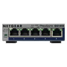 NETGEAR GS105E-200PES switch gestionado de nivel L2/L3 gris con conexión Gigabit Ethernet (10/100/1000), SKU GS105E-200PES