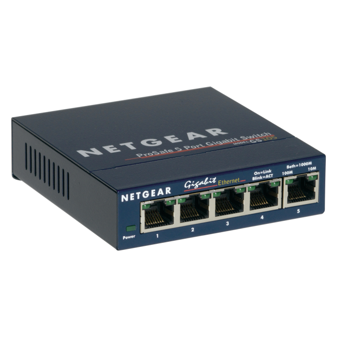 NETGEAR switch no administrado gigabit ethernet azul NETGEAR GS105 switch no administrado gigabit ethernet (10/100/1000) azul SKU GS105GE