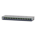 NETGEAR GS116 switch no administrado L2 con puertos Gigabit Ethernet 10/100/1000 en color negro. SKU: GS116-300EUS.