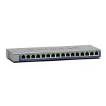 NETGEAR GS116 switch no administrado L2 con puertos Gigabit Ethernet 10/100/1000 en color negro. SKU: GS116-300EUS.