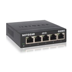 Switch NETGEAR GS305, no administrado, L2, Gigabit Ethernet 10/100/1000, color negro, SKU GS305-300PES