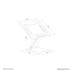 Imagen del soporte para portátil Neomounts DS20-740BL1 ajustable en altura, plegable y compacto, adecuado para portátiles de 11 a 15 pulgadas.