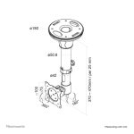Soporte de techo Neomounts para monitor o TV de 10 a 30 pulgadas, altura ajustable de 37 a 47 cm, inclinable, SKU FPMA-C025BLACK