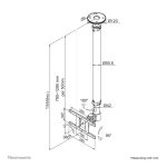 Soporte de techo Neomounts FPMA-C100 para monitor o TV de 10 a 30 pulgadas, ajustable en altura de 79 a 129 cm