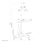 Neomounts FPMA-MOBILE1700, estación de trabajo móvil ajustable para pantallas planas de 10 a 32 pulgadas