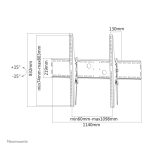 Soporte de pared Neomounts modelo LFD-W2000, compatible con televisores de 60 a 100 pulgadas e inclinable, SKU LFD-W2000.