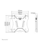 Imagen del soporte de pared Neomounts NM-W25BLACK para monitor o TV, compatible con tamaños de pantalla de 10 a 30 pulgadas, modelo NM-W25BLACK