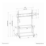 Carro para TV Neomounts NS-M4000BLACK, compatible con televisores de 60 a 105 pulgadas, color negro, SKU NS-M4000BLACK