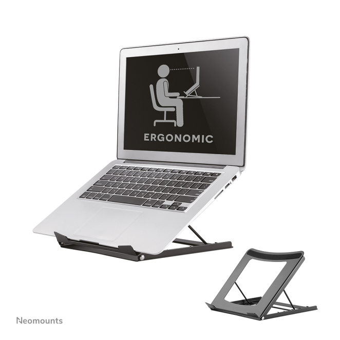 Neomounts Soporte Plegable para Portátil de 10 a 16 pulgadas Neomounts soporte para portátil 10 a 16 pulgadas, modelo NSLS075BLACK, plegable y compacto para uso universal